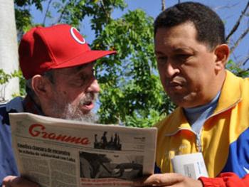 Reaparece Hugo Chávez junto a Fidel Castro en La Habana