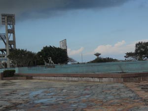 Vista del exterior de la piscina del Estadio Panamericano. Foto: Calixto Martínez, Hablemos Press