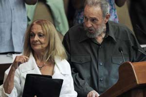 Dalia Soto del Valle en una presentacion de Fidel Castro ante el Parlamento cubano en agosto del 2010.