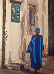 Lady in Blue, lienzo de Raúl Garcia