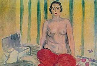 Odalisca con pantalon rojo, pintura realizada por Matisse en 1925.