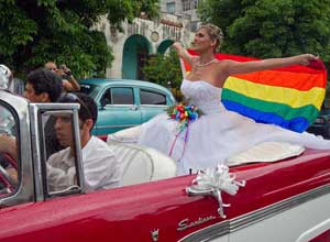 Wendy Iriepa, transexual cubano, protagonista de la primera boda gay en Cuba en agosto del 2011.