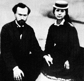 Pablo Lafargue y su esposa Laura Marx en una imagen circa 1870.