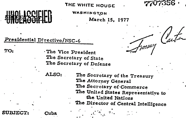 Carter buscó normalizar relación con Cuba y envió a presidente de Coca Cola a negociar con Fidel Castro